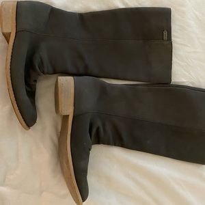 Grey Emu brand lines wood heel knee high boots